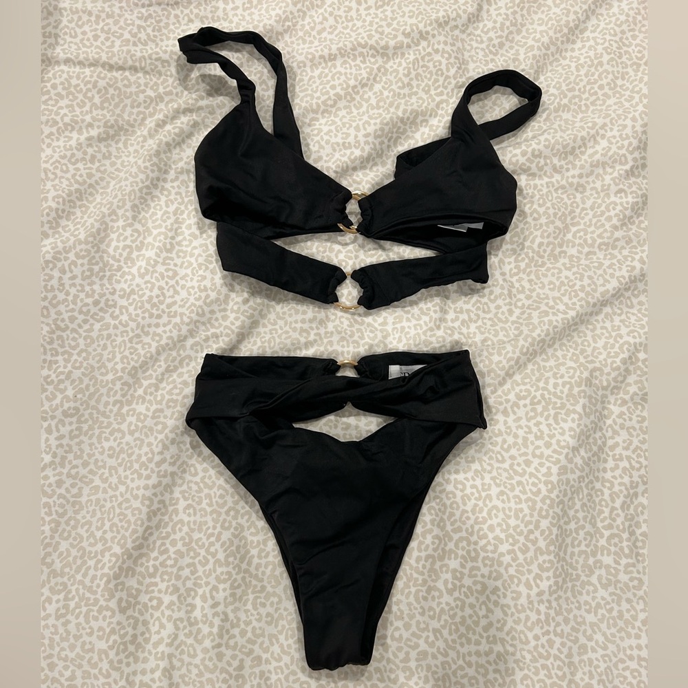 Black Cut Out Bikini Set